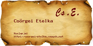 Csörgei Etelka névjegykártya